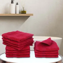 Bianca Paradiso Red 100% Cotton 500 GSM Face Cloths - Set of 12-image-49