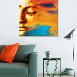 999store Orange & Blue Abstract Buddha Face Wall Paintings-12