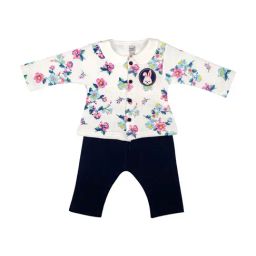 Mee Mee Kids White & Navy Floral Print Top with Pants-image-31