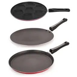 Nirlon Red Aluminium Non-Stick Coating Cookware Set of 3-picture-8