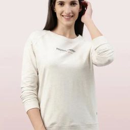 Enamor White Round Neck Pullover-image-55