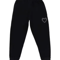 Dyca Kids Black Cotton Regular Fit Trackpants-picture-1