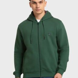 ColorPlus Green Tailored Fit Hooded Sweatshirt-image-11