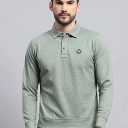 Monte Carlo Green Regular Fit Printed Sweatshirt-image-60