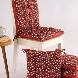SKANDA FAB Red & White 6 Pieces Printed Pure Cotton Chair Pads-picture-17