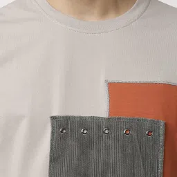 Blamblack Grey & Rust Cotton Regular Fit Colour Block Co-Ord Set image 5