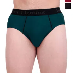 inner element Men Pack Of 3 Pure Cotton Basic Briefs MEN_BRIEF_PK3_Maroon_Teal_Black_S-picture-24