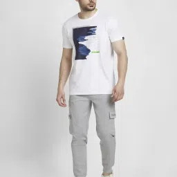 Spykar Ecru Melange  Regular Fit Joggers image 5