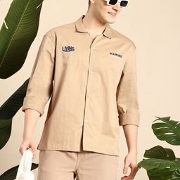 Mast & Harbour Drop-Shoulder Relaxed Fit Pure Cotton Casual Shirt-image-9