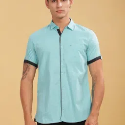 Kuons Avenue Green Linen Slim Fit Shirt-image-75