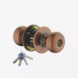 Dorset Nickel Antique Brass Finish Door Knob Lock ETTO-image-4