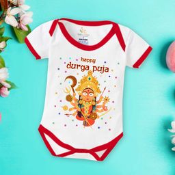 Babywish Navratri Special Printed Pure Cotton Bodysuit-image-91