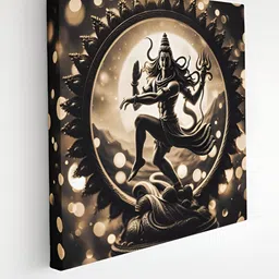 Myntra Elegant Homes White & Black Natraj Religious Canvas Wall Art-image-86