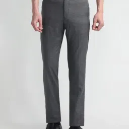 Arrow Grey Slim Fit Checks Trousers-picture-47