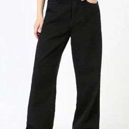 Bewakoof Black Cotton Straight Fit Jeans-image-92