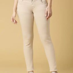 HJ HASASI Beige Low Rise Jeans-image-94