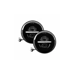 Oswin Gold OG-4-2 75 W 17.78 cm (7 Inch) Round White LED Headlight with Hi/Low Beam for Bullet, Harley Davidson & Jeep Wrangler (Set of 2 Pcs)-14