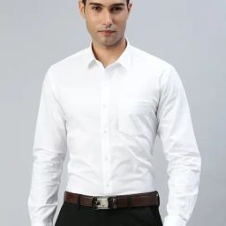 Ramraj White Cotton Regular fit Solid Formal Shirt-image-84