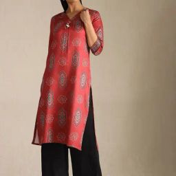 Soch Red Cotton Ethnic Motifs Kurta-image-7