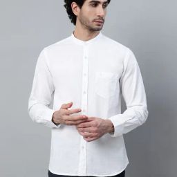 Cantabil White Cotton Regular fit Solid Shirts-image-93