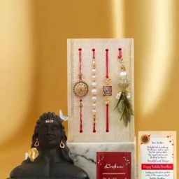 eCraftIndia Assorted Multicolor Rakhi with Shiva Idol-image-19