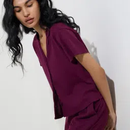 Superstar by Westside Wine Waffle-Textured Shirt-picture-44