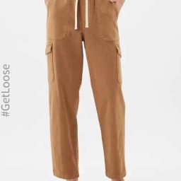 GAP Brown Solid Cargo Pants-image-64