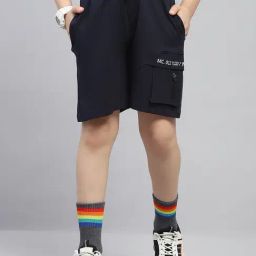 Monte Carlo Boys Navy Blue Regular Fit Mid Rise Bermuda-picture-32