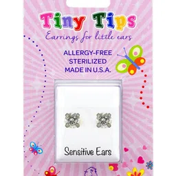 STUDEX Unisex Stainless Steel Silver-Plated Cubic Zirconia Studded Circular Shaped Studs-6