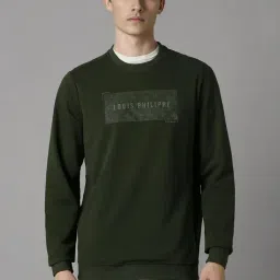 Louis Philippe Green Regular Fit Printed Sweatshirt-image-90