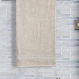 Fabindia Sancha Beige Cotton Woven Towel-image-3