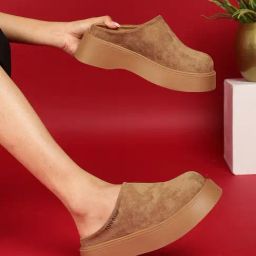 Truffle Collection Women's Khaki Mule Wedges-image-98