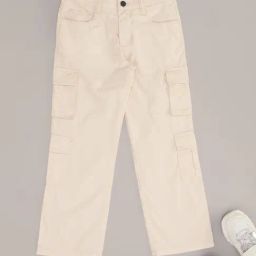 Pantaloons Junior Girls Ecru Regular Fit Pants-image-23