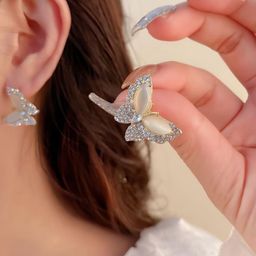 DIVASTRI Gold Plated Artificial Stones Studded Quirky Butterfly Korean Studs image 5