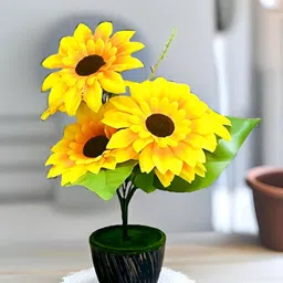 Akaar Yellow 1 Pieces Sunflower Artificial Flower-picture-17