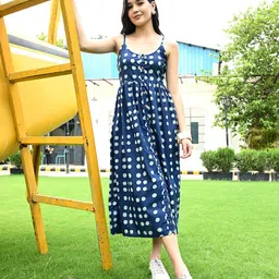 KALINI Print Empire Midi Dress-image-76
