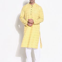 SHOWOFF Men Striped Regular Kurta with Trousers-picture-46