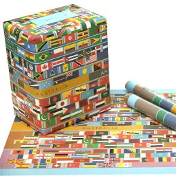 eVincE - thoughtful PRESENTations FLAGS01L10  Classic All 195 Country Flags for Birthday Anniversary Diwali Christmas Office Corporate Gifting 20x28 Inch Gift Wrapping Paper (Pack of 10 Piece)-image-74