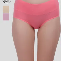 Amour Secret Women Pack of 3 Solid Cotton Hipster Briefs-image-53