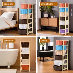 RUBOXA Brown Set of 1 Regular Drawer Organiser Organisers image 4