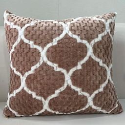 MONKDECOR Brown & White Abstract Velvet Square Cushion Covers-18