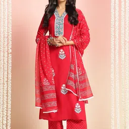 KALINI Women Floral Printed Regular Kurta with Palazzos & With Dupatta-image-79