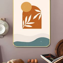 Livin'luxe Off White & Brown 1 Piece Wooden Sunset Botanical Wall Art-picture-36