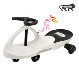 Dash Bumble Bee Magic Swing Car With Music & Scratch Free PU Wheels - White Black-image-65