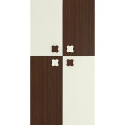 Adona Flora 2 Door Premium MDF Wardrobe With Floral Handles - Ivory Brown-image-93