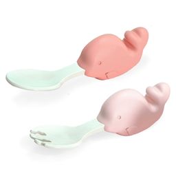 Bembika Baby Training Spoon Whale Shape Spoon Baby Silicone Training Spoon For Baby - Pink-15