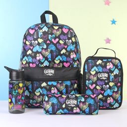 Smiggle Giggle Bagpack Lunch Box Water Bottle and Pencil Pouch Black- Height 14 Inch-30