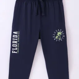 Doreme Single Jersey Knit Three Fourth Length Pant Text Print - Oxford Blue-picture-31