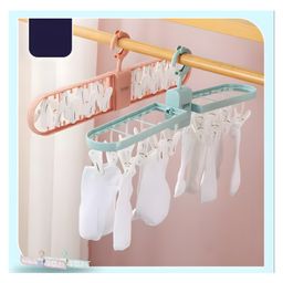 SCHOOLISH Household rotation 16-clips underwear socks drying rack high-value wind-proof multi-functional drying rack- PACK OF 4-21