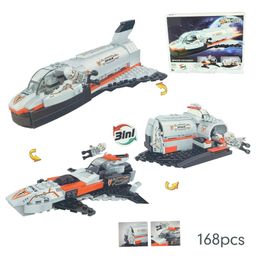 Sanjary 3 in 1 Space Voyager Building Blocks Set 168 Pcs -Color & Design May Vary-22